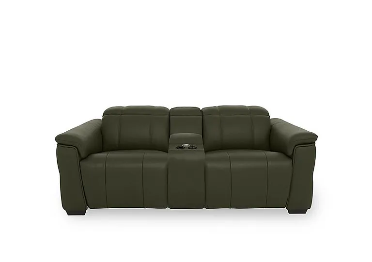 Inca NC Leather 2 Seater Power Recliner Sofa with Pop Up Light Console and Power Headrests - Oslo Pine