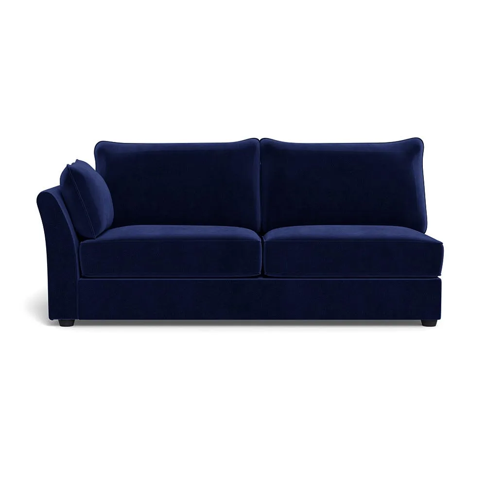 Heal's Tailor Large Left Hand Facing Corner Unit Smart Luxe Velvet Midnight Black Feet 1