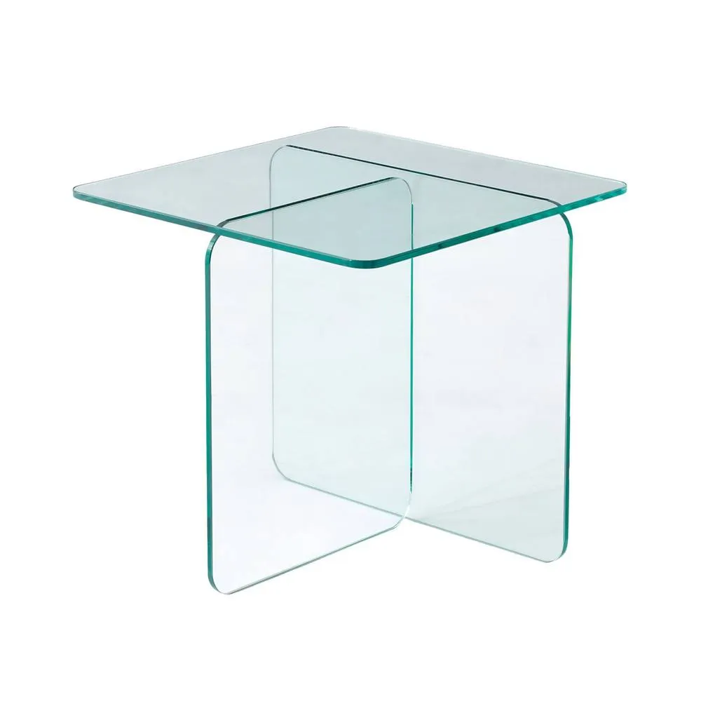sweeek Square coffee table tempered glass in Clear 2