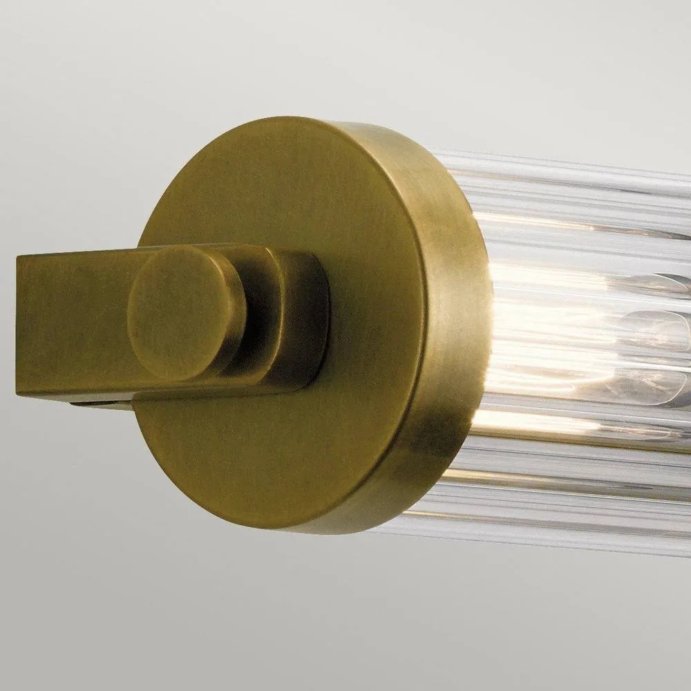 Netlighting Kichler Azores Bathroom Wall Lamp Natural Brass IP44 in Yellow 2