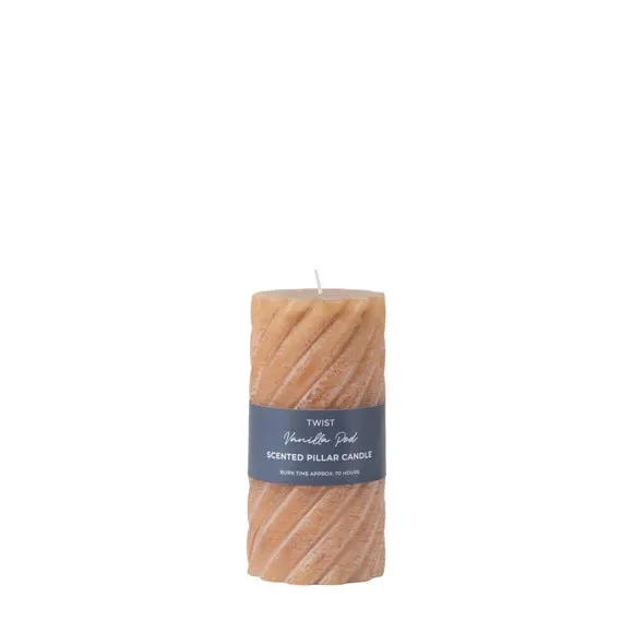 Cedar & Sage Set of 2 Vanilla Twist Pillar Candles 1