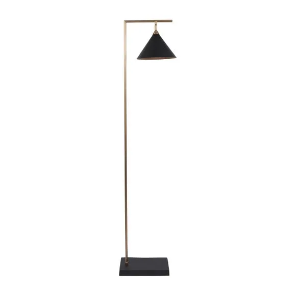 Zeta Matt Black and Antique Brass Floor Lamp 2
