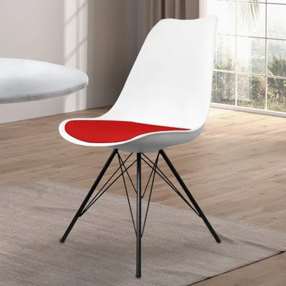 Fusion Living Soho White Plastic Dining Chair 1