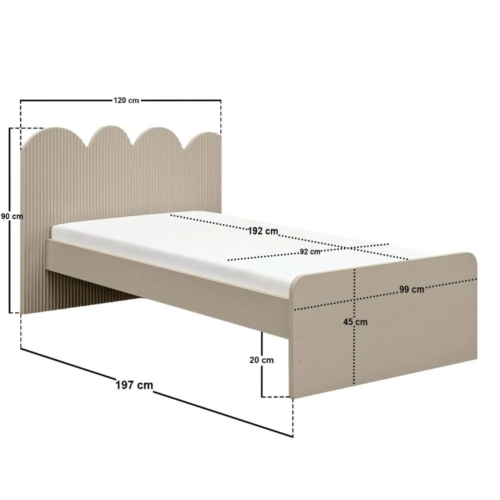Flair Calista Ribbed Cloud Headboard Single Bed in Beige 6