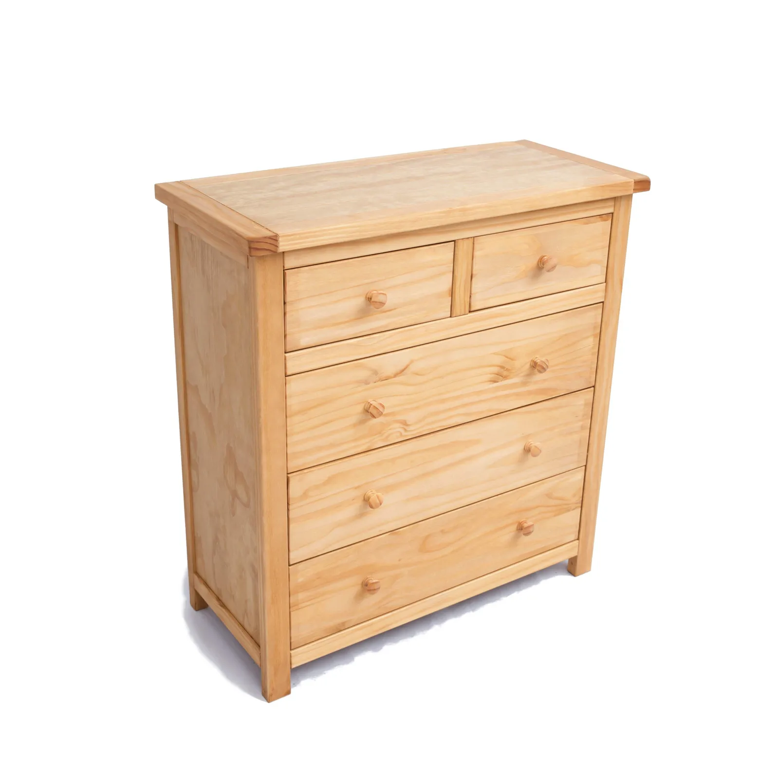 Cabinet Bits Lugo 5 Drawer Chest of Drawers Wood Knob in Light Brown 3