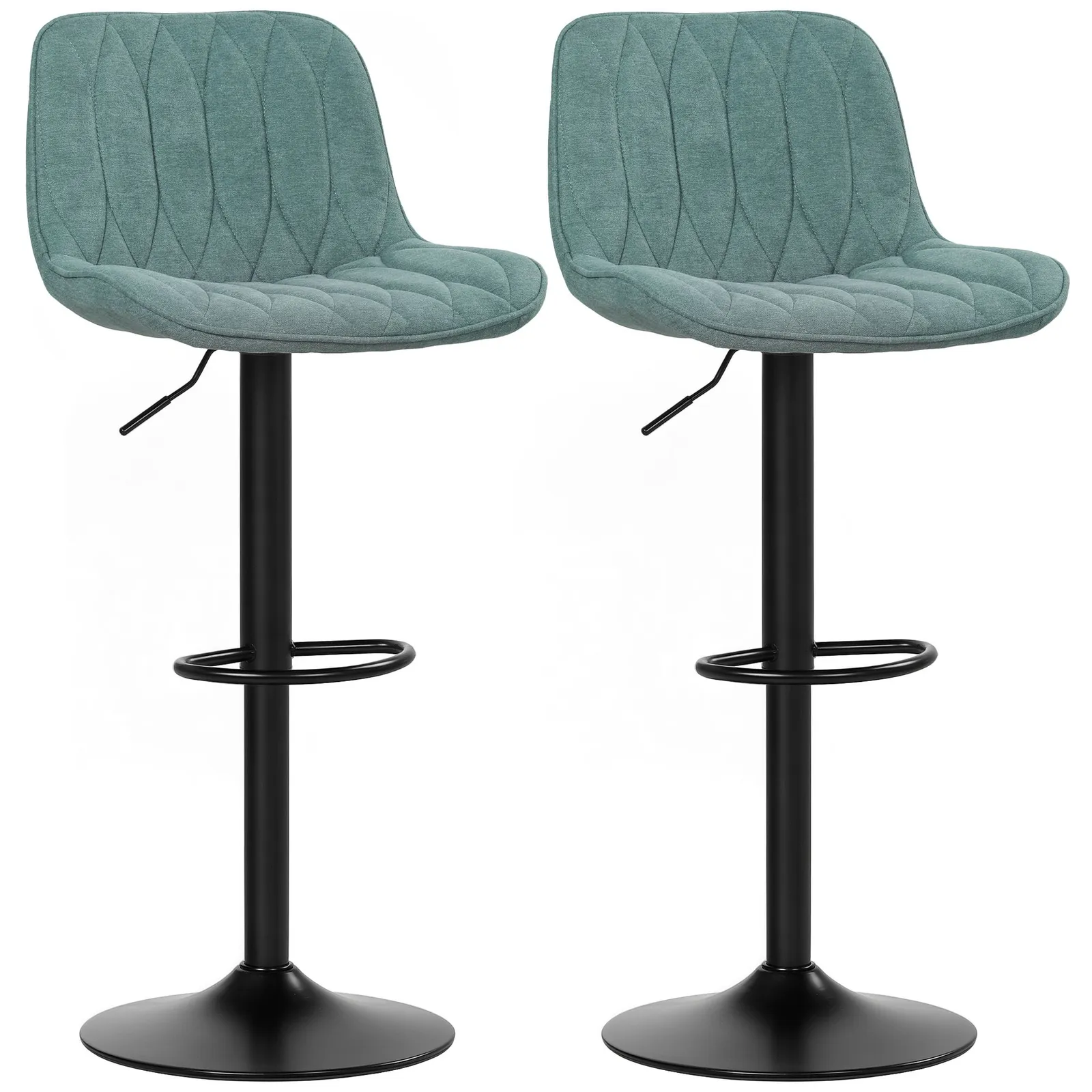 HOMCOM Bar Stools Set of 2, Modern Armless Bar Chairs in Blue 1