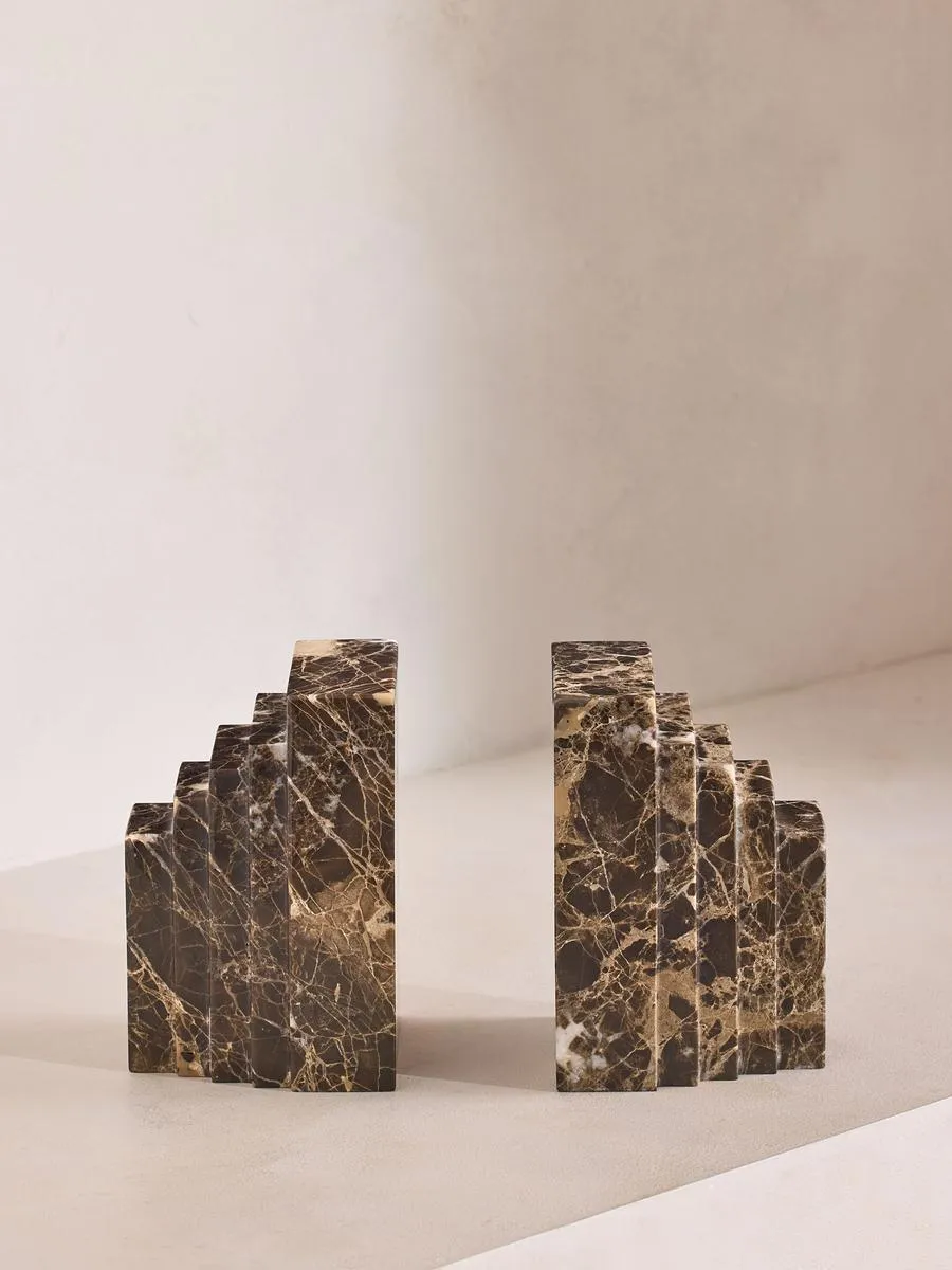 Lola Bookends, Dark Emperador Marble