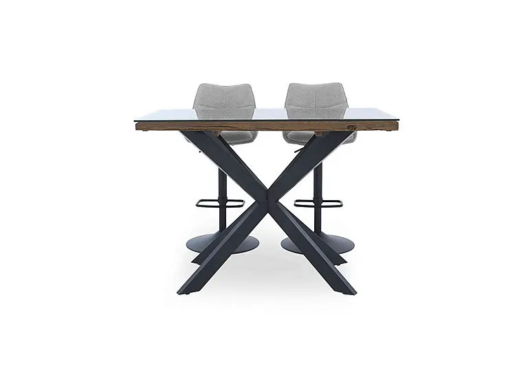 Kiara Table and 2 Swivel Bar Stools - Taupe