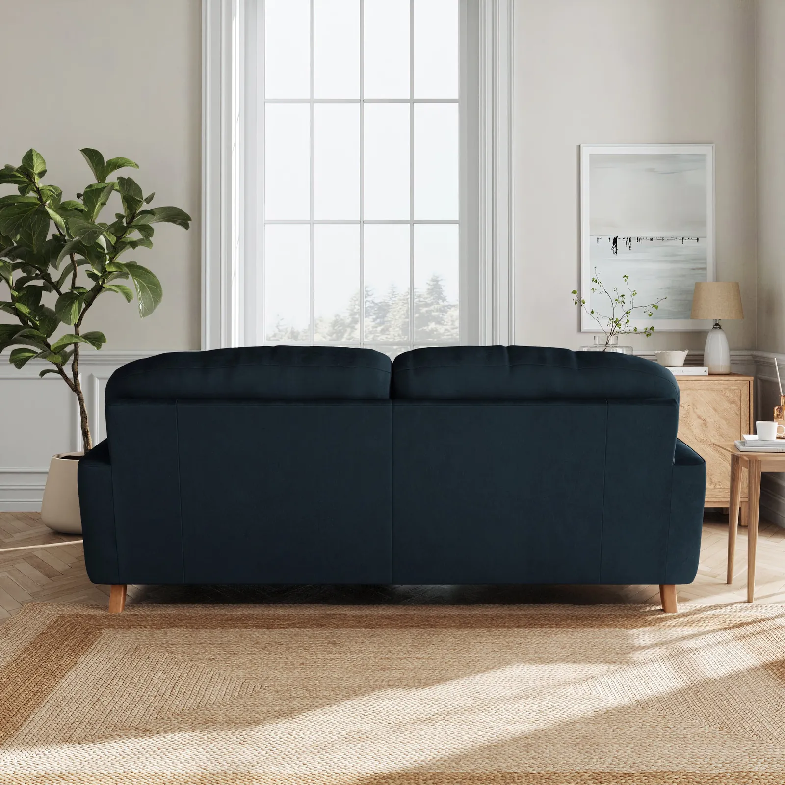 Martha Matte Plush Velvet Corner Chaise Sofa 3