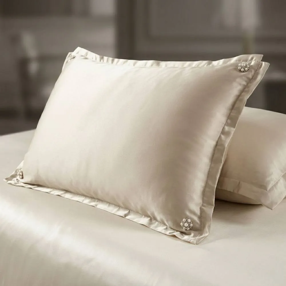 Smart Living Caprice Polycotton Soft & Breathable Pillowcase Pair in Ivory 2