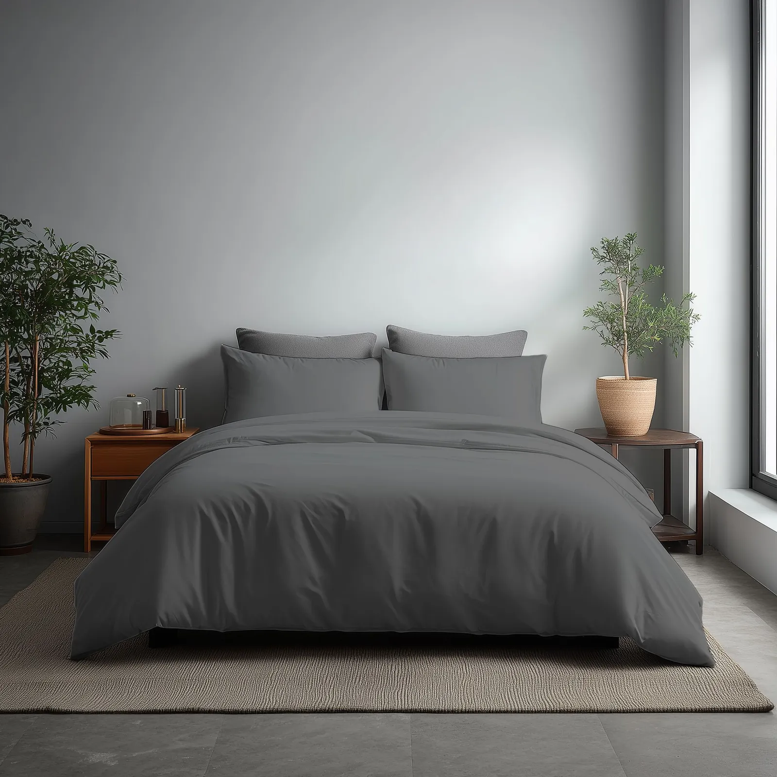 Snug City Microfibre Soft Touch Duvet Cover & Pillowcase/s Set Bed Linen in Grey
