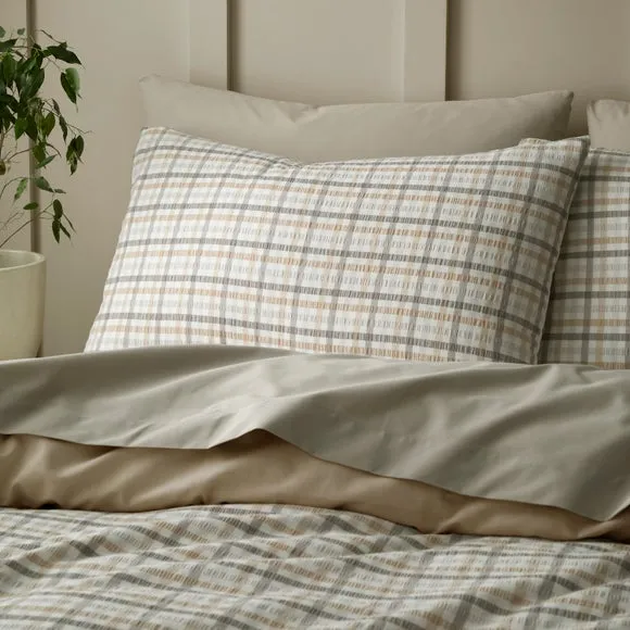 Lynmouth Check 100% Cotton Duvet Cover & Pillowcase Set 4