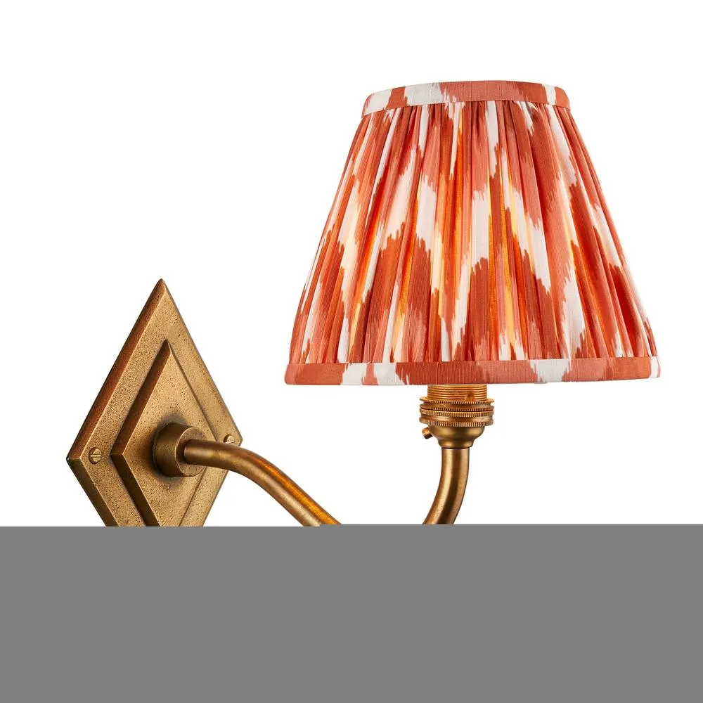 Netlighting Diamond Curve & Zigzag 16cm Wall Lamp Antique Brass Apricot Orange in Gold