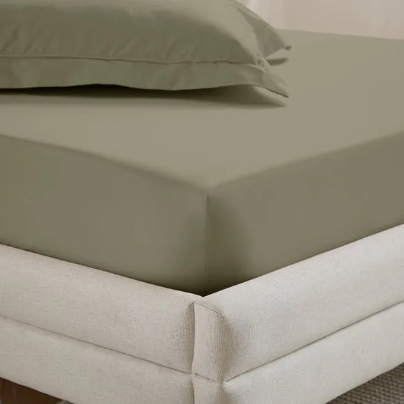 Dorma Crisp & Fresh 400 Thread Count Egyptian Cotton Percale Fitted Sheet 1