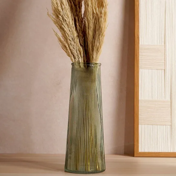 Hestia Tall Ribbed Glass Vase 1