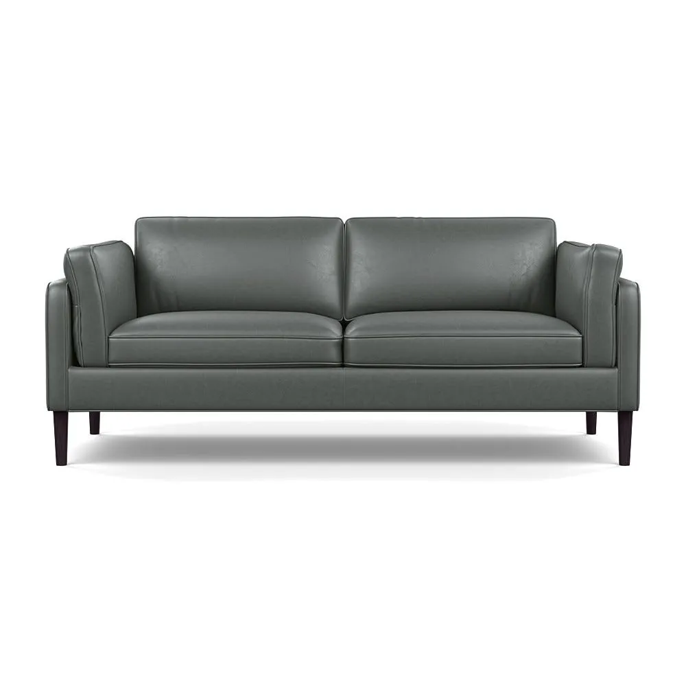 Heal's Sonno 3 Seater Daino Leather Steel Wenge Black Feet 1