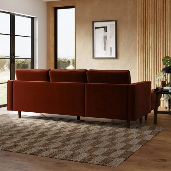 Zoe Casual Sit Velvet Corner Chaise Sofa 2