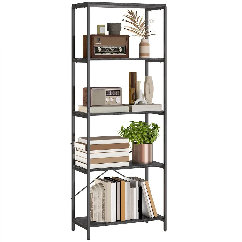 HOMCOM Modern Bookshelf, Freestanding Bookcase in Grey 2
