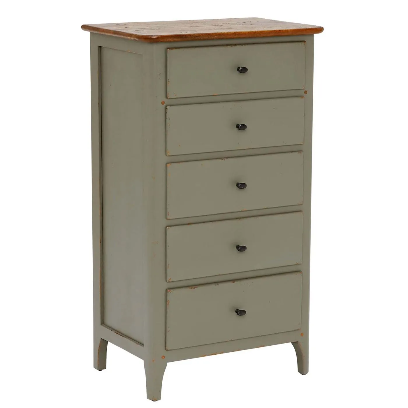 Maison 5 Drawer Chest, Albany and Moss Grey