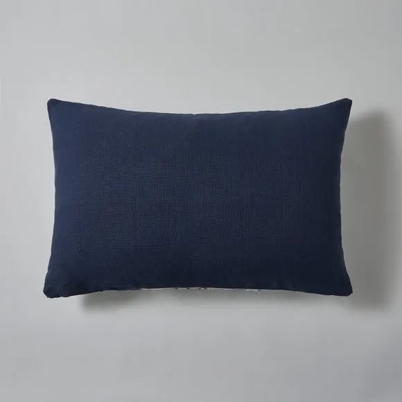 Woven Check Cushion Navy 5