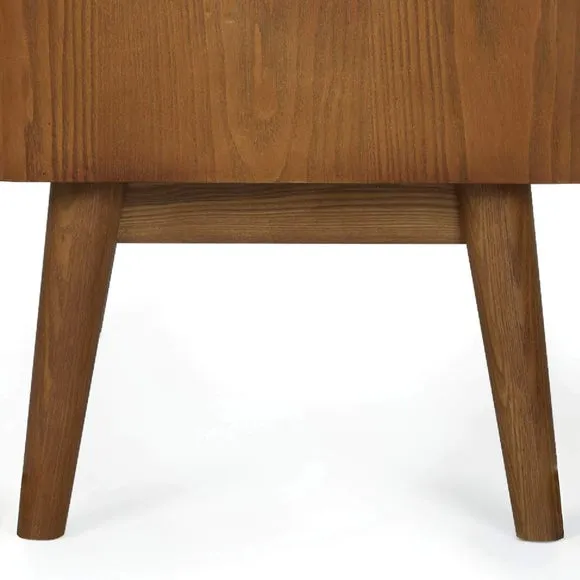 Return - Lowry 2 Drawer Bedside Table, Dark Wood 5