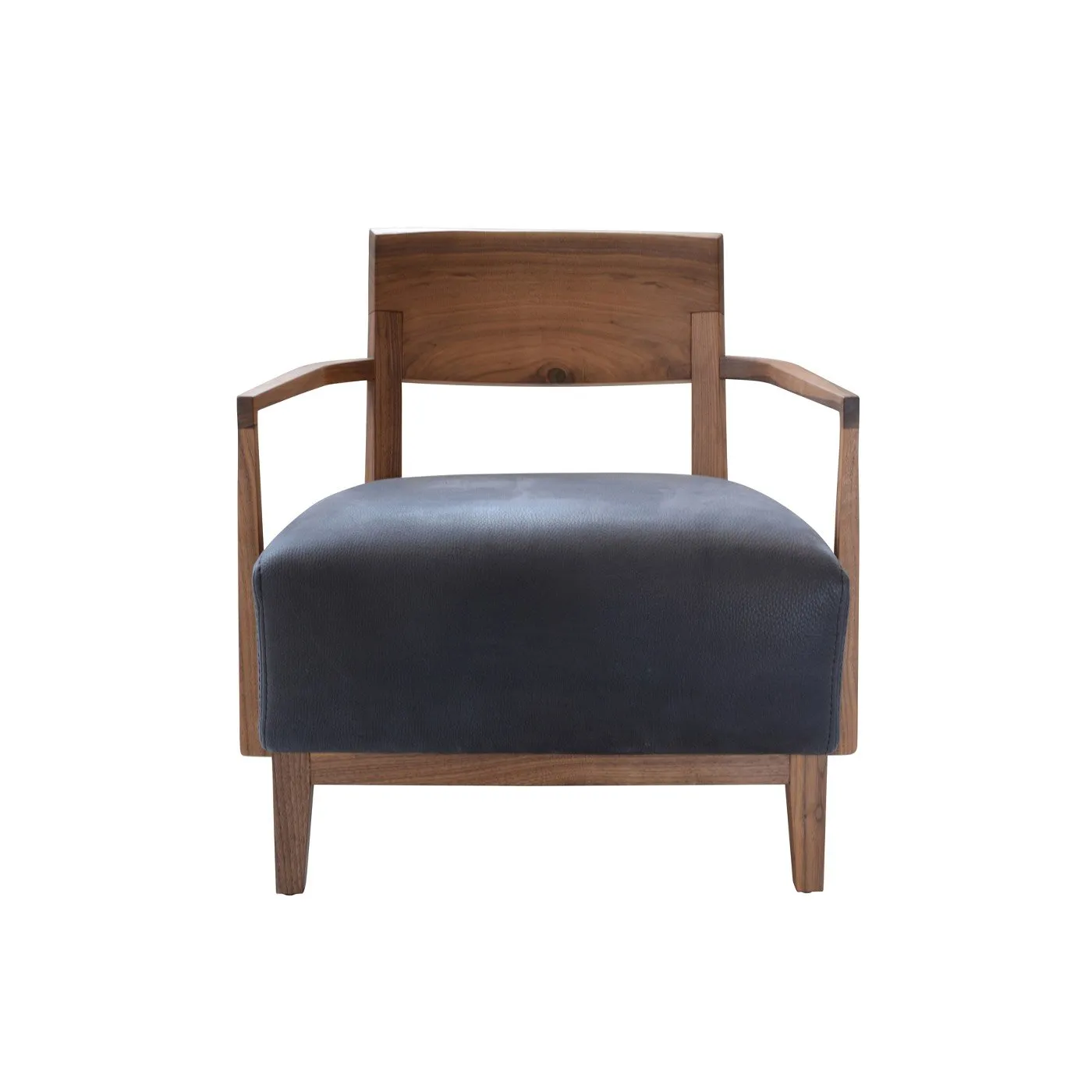 Riva 1920 Wilma Braccioli Armchair Walnut Black Utah Leather