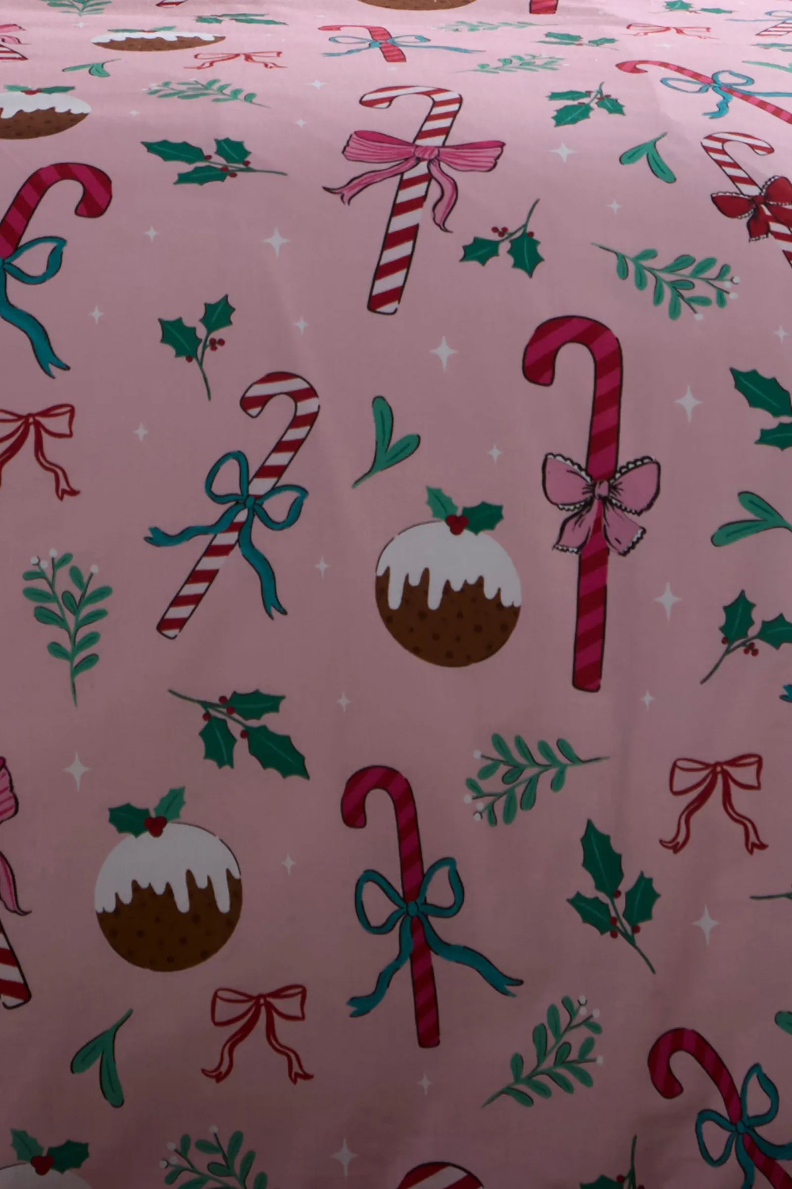 Fusion 'Festive Fancy ' Festive Print Duvet Cover Set in Pink 3