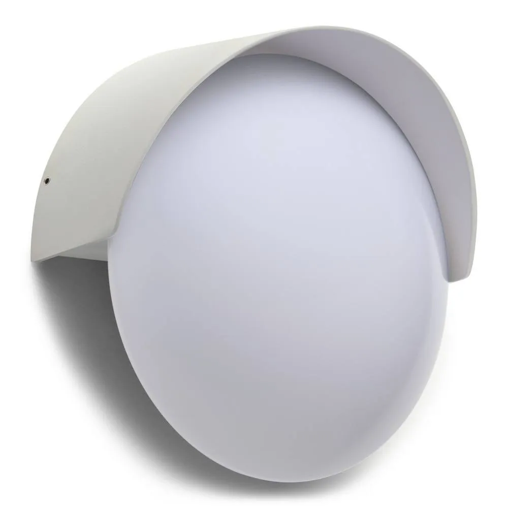 Netlighting Auro Outdoor Flush Wall Lamp White Sandblasted LED 6.2W IP54 On Off