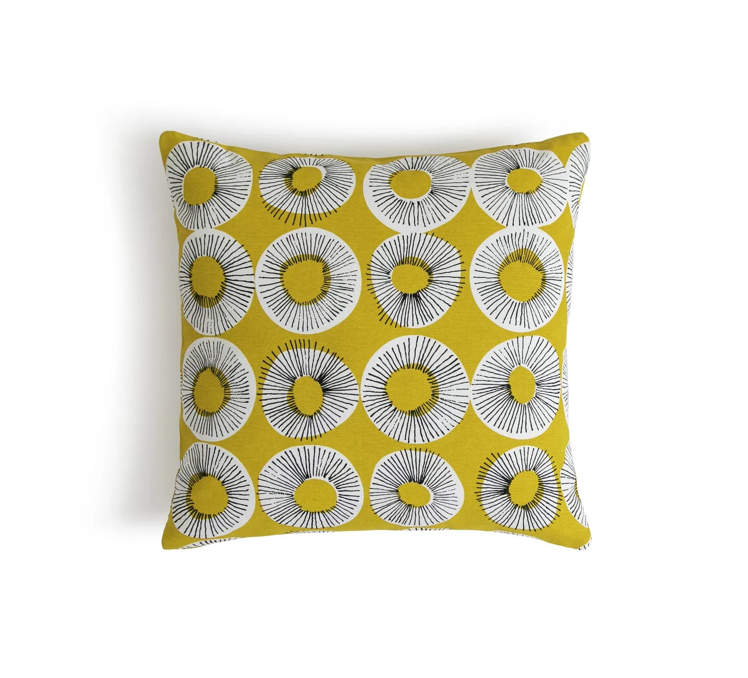 Habitat Evelyn Print Cushion - Yellow - 43x43cm