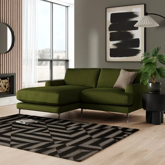 Lawson Matte Plush Velvet Corner Chaise Sofa 1