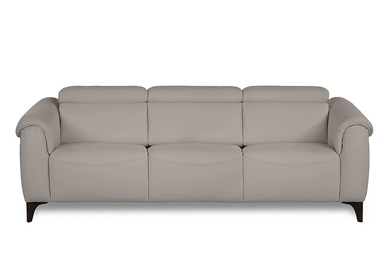 Nicole 3 Seater 3 Cushion Leather Recliner Sofa with Headrests and Power Lumbar