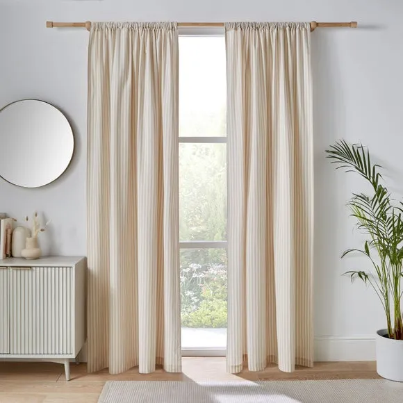Linford Stripe Unlined Slot Top Curtains 2