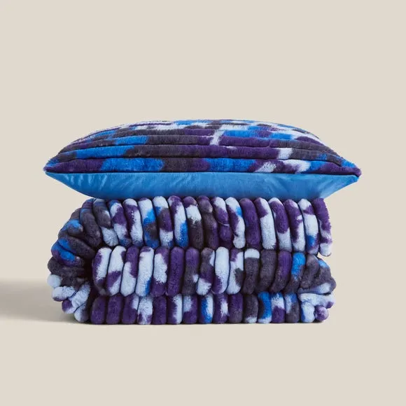 Ribbed Camo Fleece Duvet Cover & Pillowcase Set 4