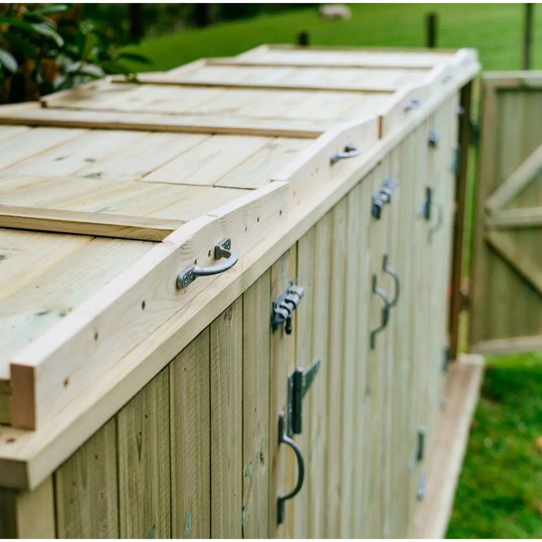 Buttercup Farm Shireburn Quintet Wheelie Bin Store - Fits 5 x 180L or 5 x 240L Bins in Brown 5