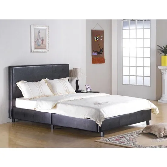 Fusion Faux Leather Single Bed In Black