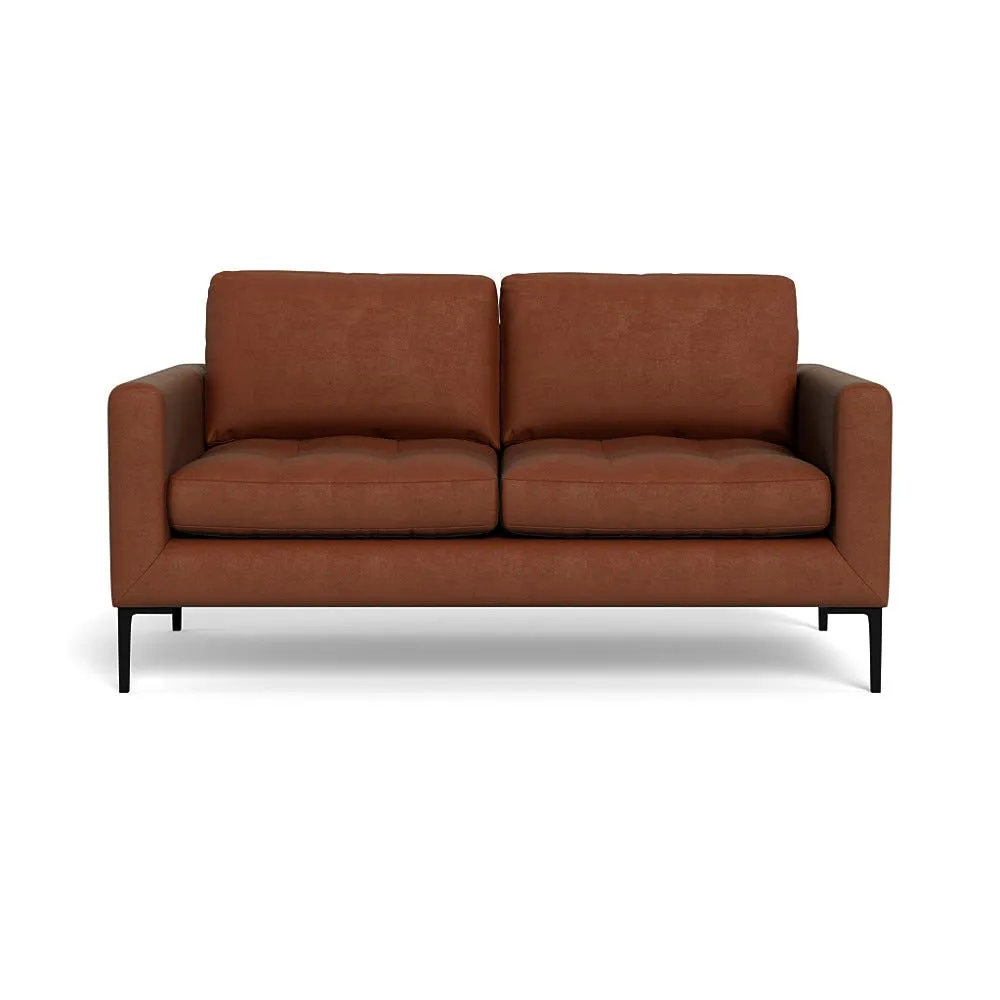 Heal's Eton 2 Seater Sofa Smart Luxe Velvet Tawny Black Feet 1
