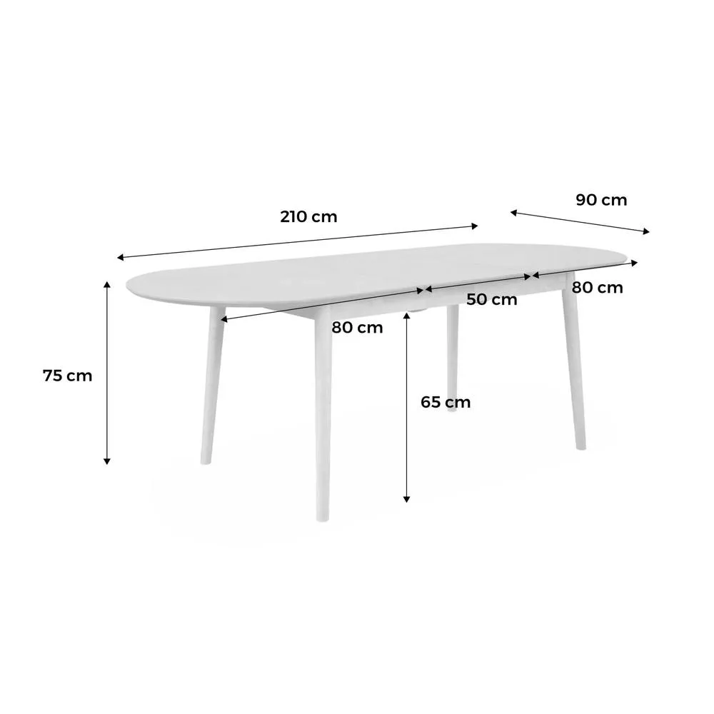 sweeek 6 to 8-seater extendable oval dining table in Black 5