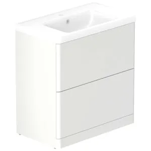 Nexa By VADO Veva Dusk White Freestanding Vanity Unit with Ceramic Basin - 800mm