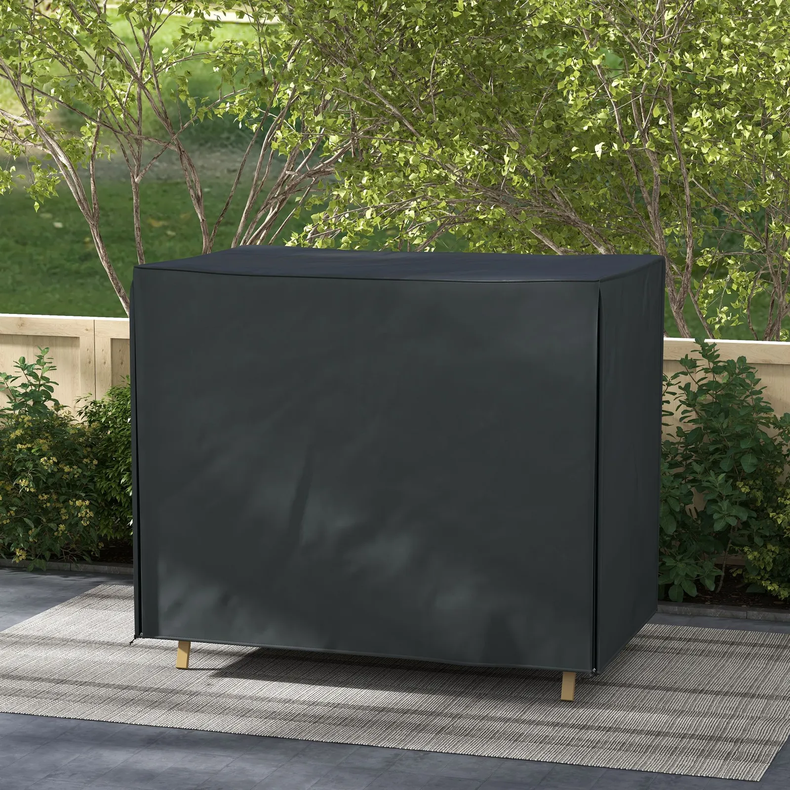 OUTSUNNY 3 Seater Garden Swing Cover, Windproof & Anti-UV, Black
