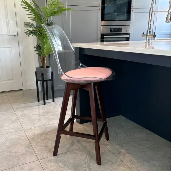 Fusion Living Soho Clear Plastic Bar Stool 1