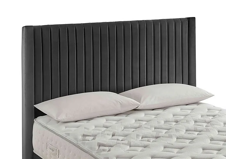 Cascade Floor Standing Headboard - Double - Smooth Velvet Charcoal