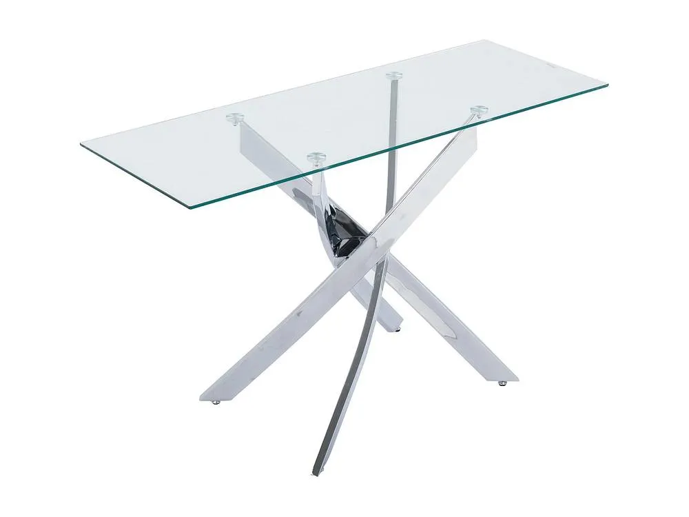 Vente-unique Tempered Glass & Chromed Metal Console Table - Transparent - COSIMA in Clear 5