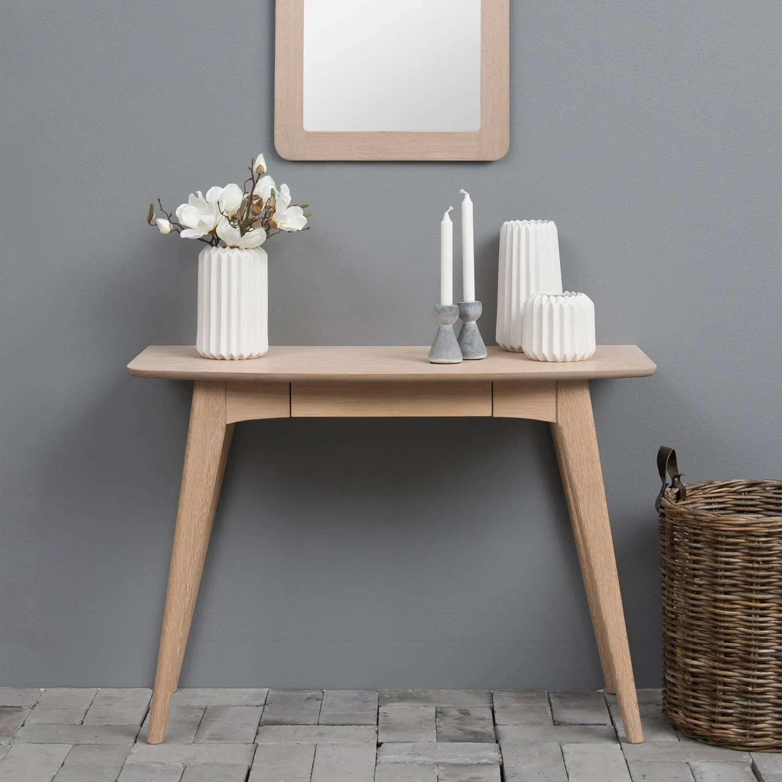 Furniture To Go Woodstock 1 Drawer Desk in Oak in Light Oak 6
