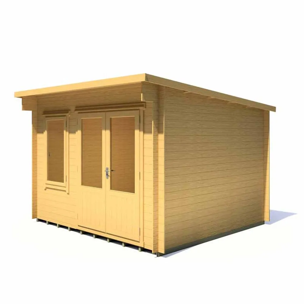 Shires Edgefield 11 x 10 Feet Log Cabin in 19 mm Logs - L329 x W299 x H238 cm in Light Brown 4
