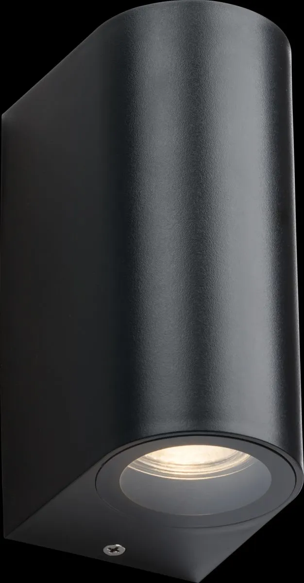 Netlighting Knightsbridge ALANA 230V IP65 GU10 Polycarbonate UpDown Wall light Black ALC2BK