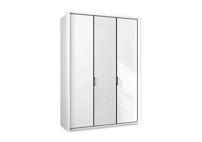 Dallas 157cm 3 Door Hinged Wardrobe with Centre Glass Door