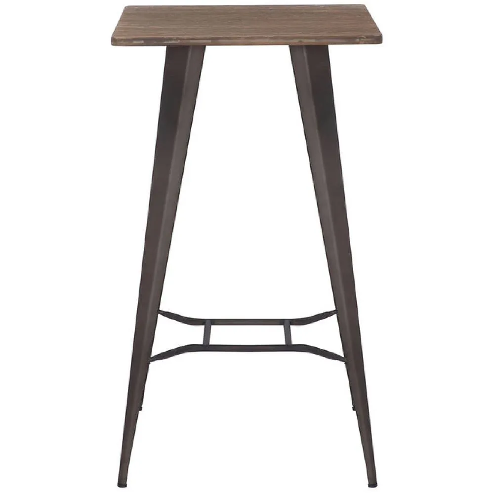 netfurniture Mayfair Rustic Square Bar Table in Black 2