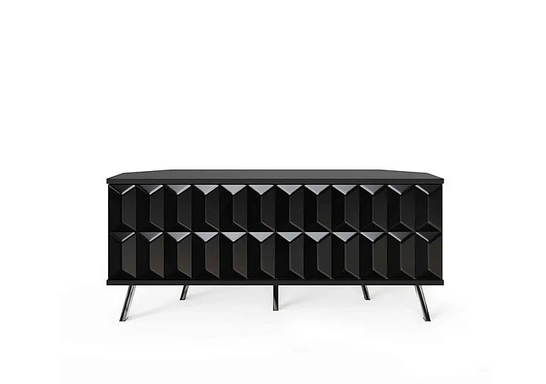 Alpha Corner TV Unit with SMART LED Lighting - Black