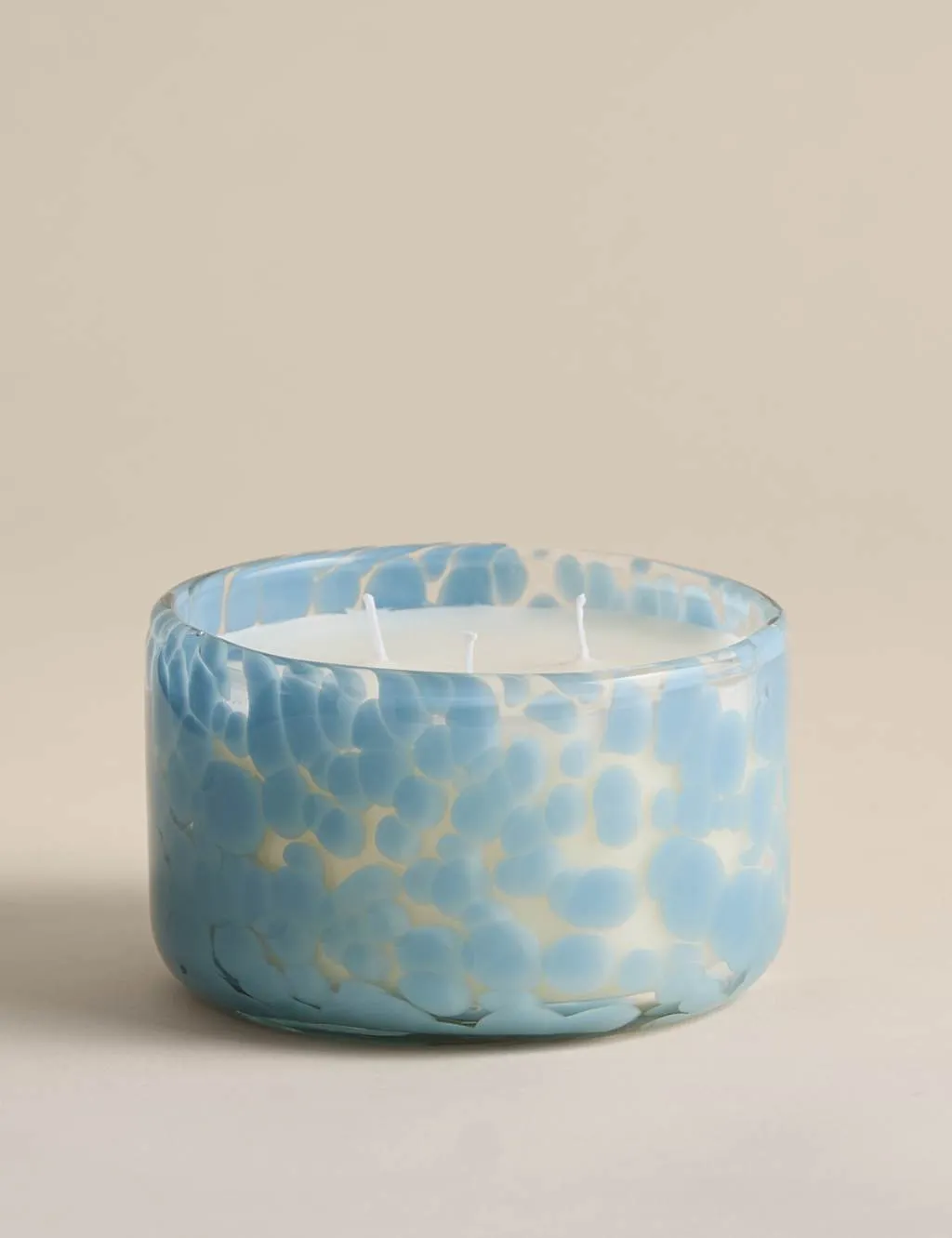 M&S Seasalt & Cedar Confetti 3 Wick Candle Blue Mix