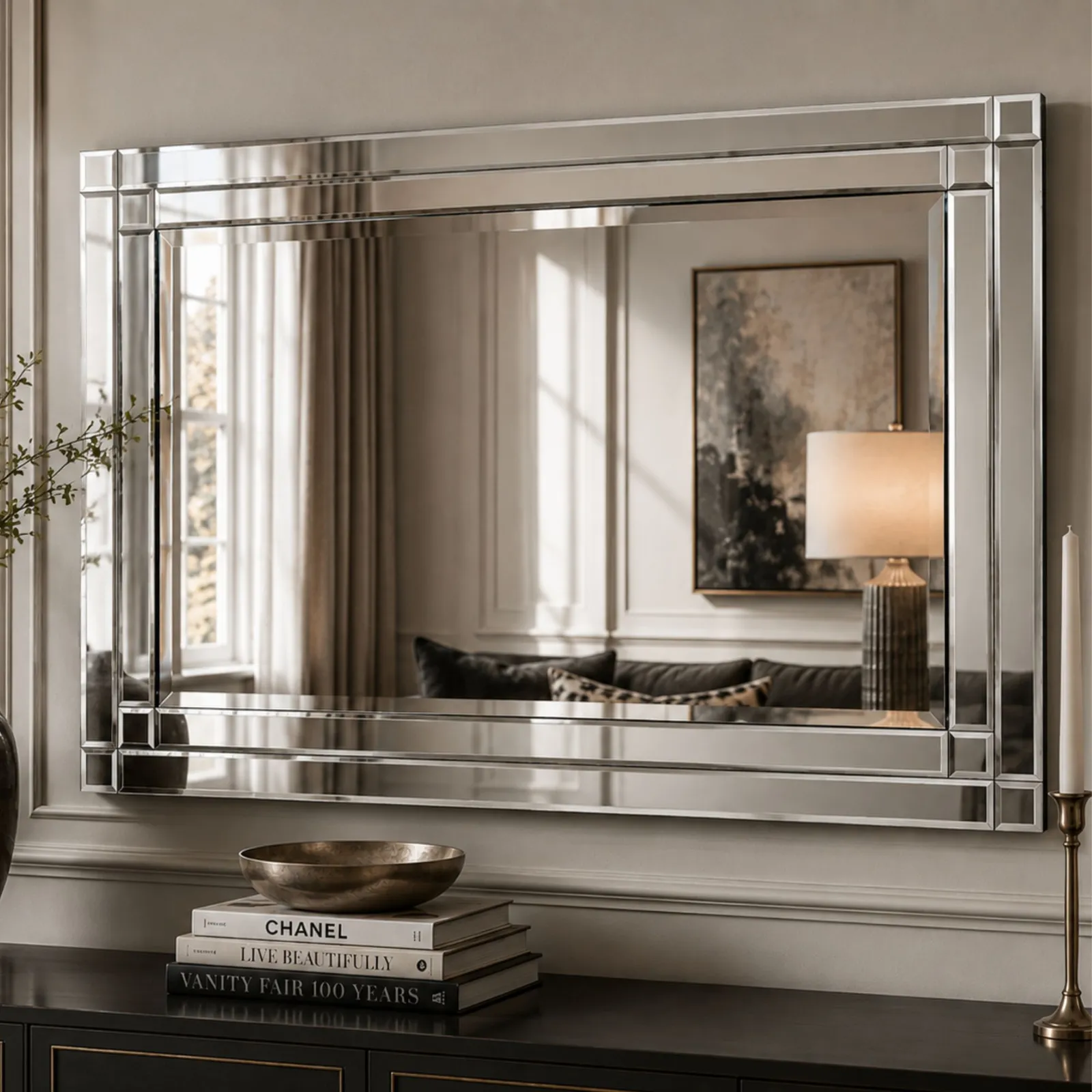 Yearn Mirrors Double Bevelled Wall Mirror 120x80cm in Clear 4